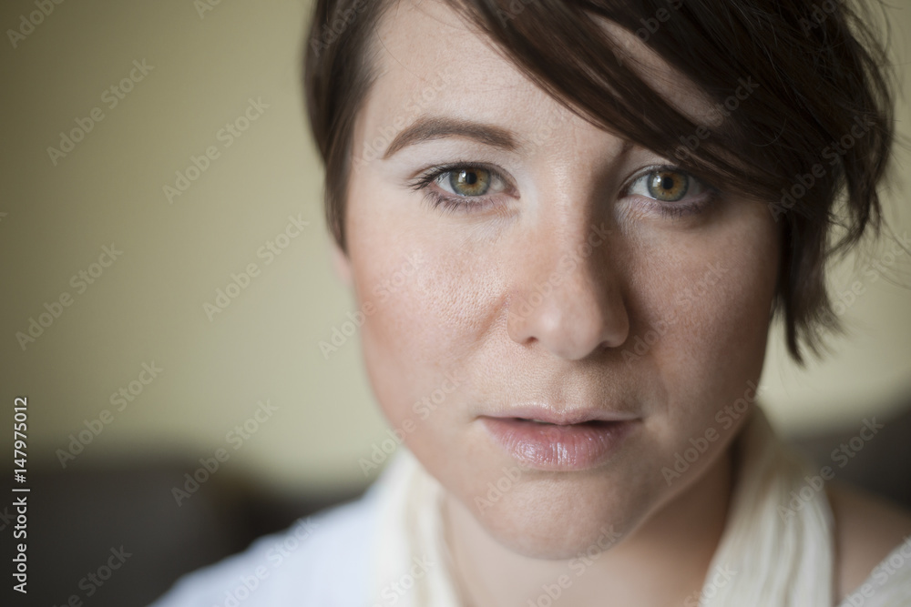Indoor portrait of a natural woman Indoor portrait of a natural woman