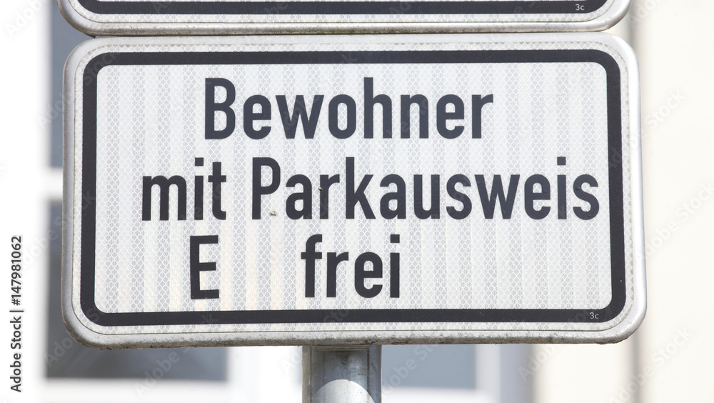 Fototapeta premium Verkehrsschild Anwohnerparken
