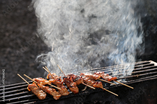 grilled pork on the broach