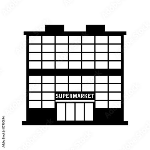 Supermarket vector icon on white background