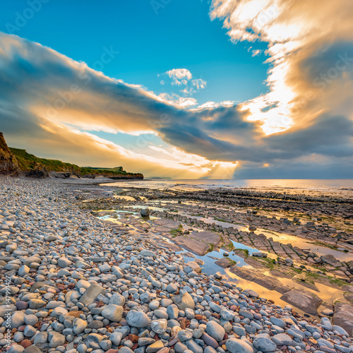 Kilve beach at sunset © Valerie2000