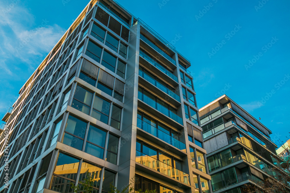modern glass facade of finance buildings modern glass facade of finance buildings