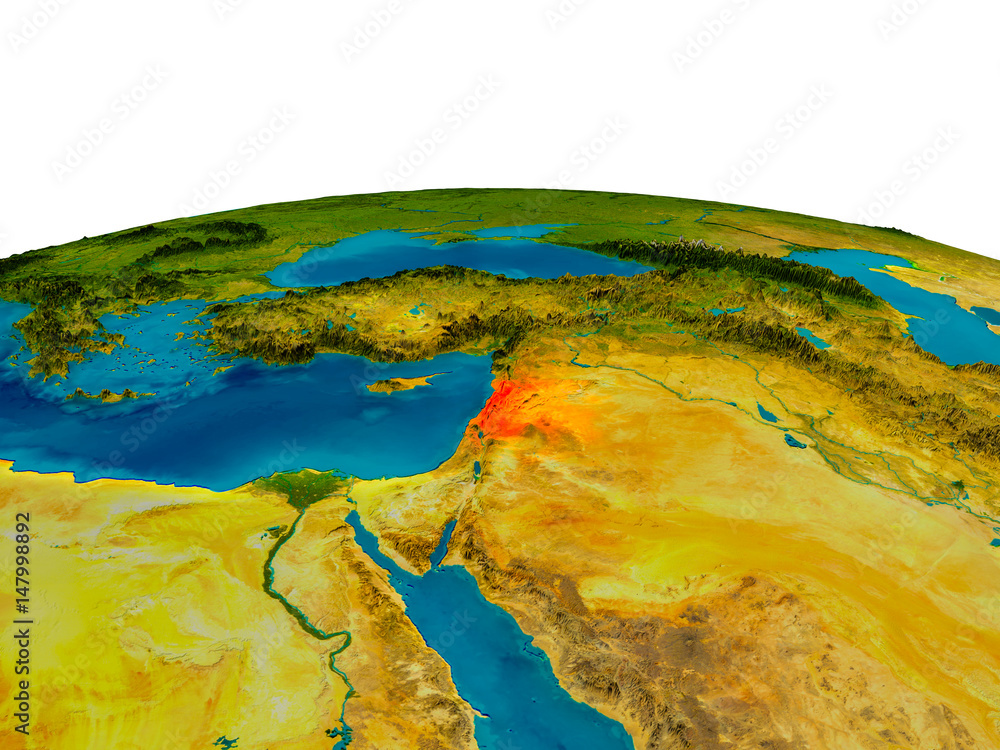 Lebanon on model of planet Earth