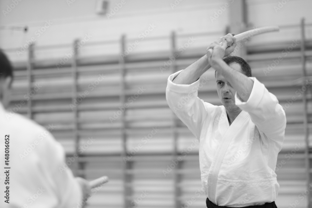 Φωτογραφία The moment of the duel in the martial art of aikido