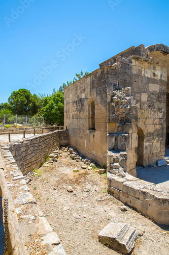 Fototapeta Naklejka Na Ścianę i Meble -  Monastery (friary) in Messara Valley at Crete island in Greece. Messara - is largest plain in Crete