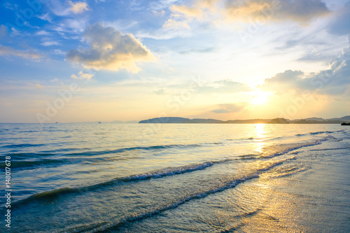 Sunset and beach at Krabi, Thailand