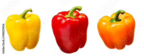 Group of sweet pepper isolated on white background