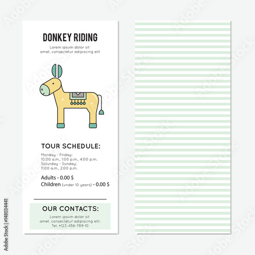 Donkey riding vertical banner