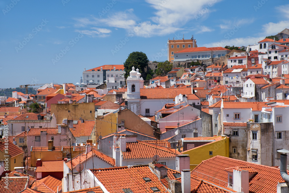 The view to Alfama from the high place. Lisbon. Portugal. The view to Alfama from the high place. Lisbon. Portugal.