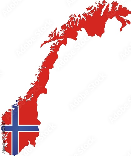 Fotografie, Obraz Norway map