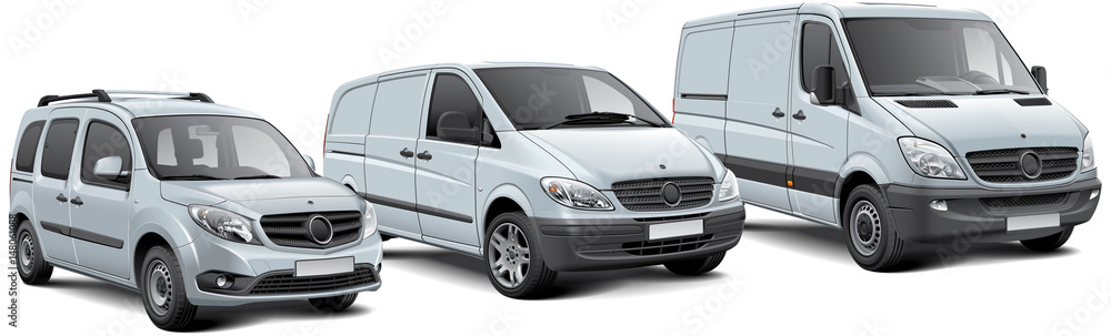 Three light commercial vehicles Three light commercial vehicles