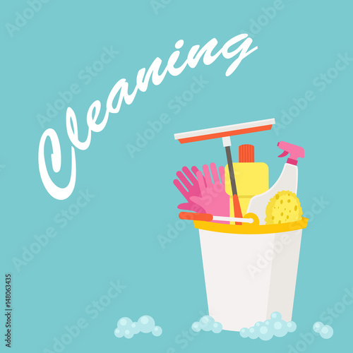 Spring Cleaning vector flat design