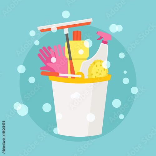 Spring Cleaning vector flat design