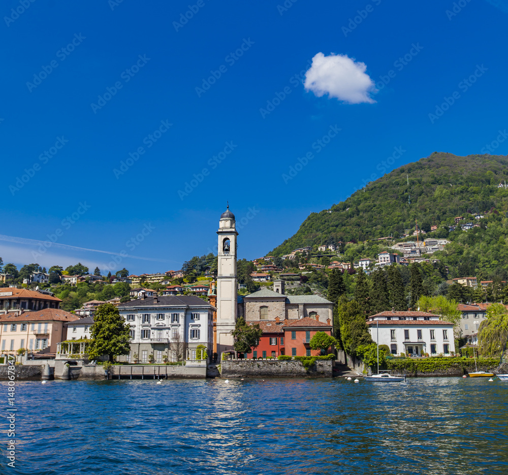Town Cernobbio on Como Lake in Italy