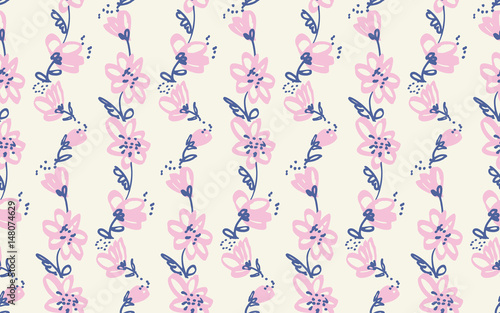 Hand drawn shabby floral se...