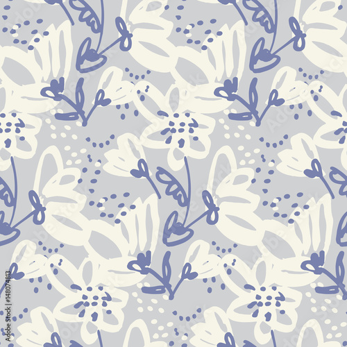 Hand drawn shabby floral se...