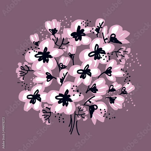 Abstract hand drawn apple b...