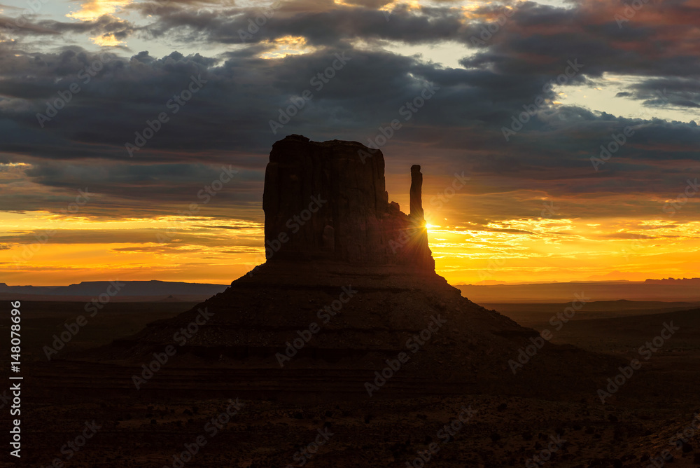 Beautiful sunrise at Monument Valley, Arizona.