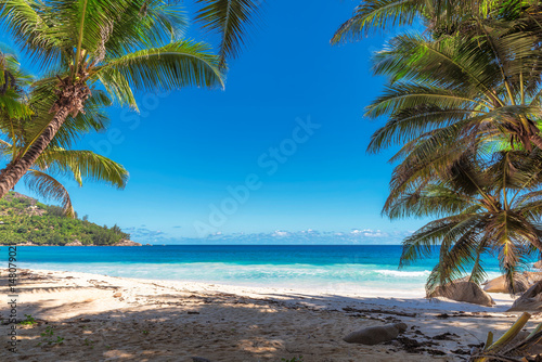 The Beautiful Anse Intendance beach on Mahe island, Seychelles. photo