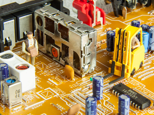 Circuit board with figurine