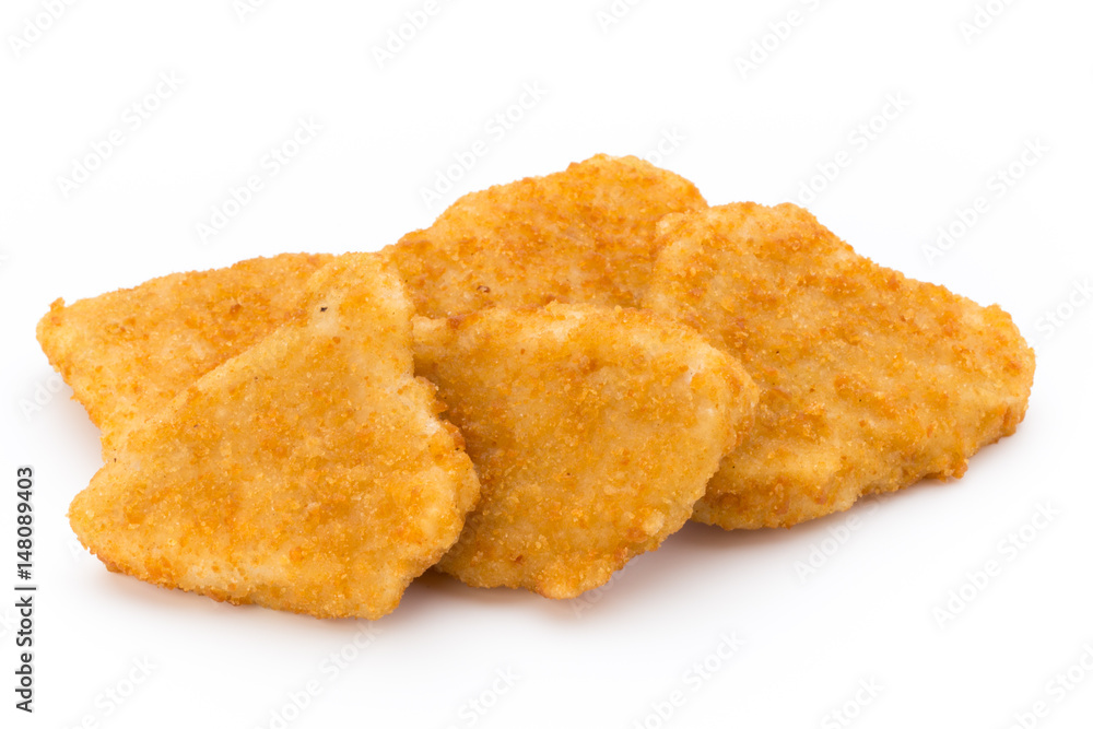 Nugget chiken on the white background. Nugget chiken on the white background.