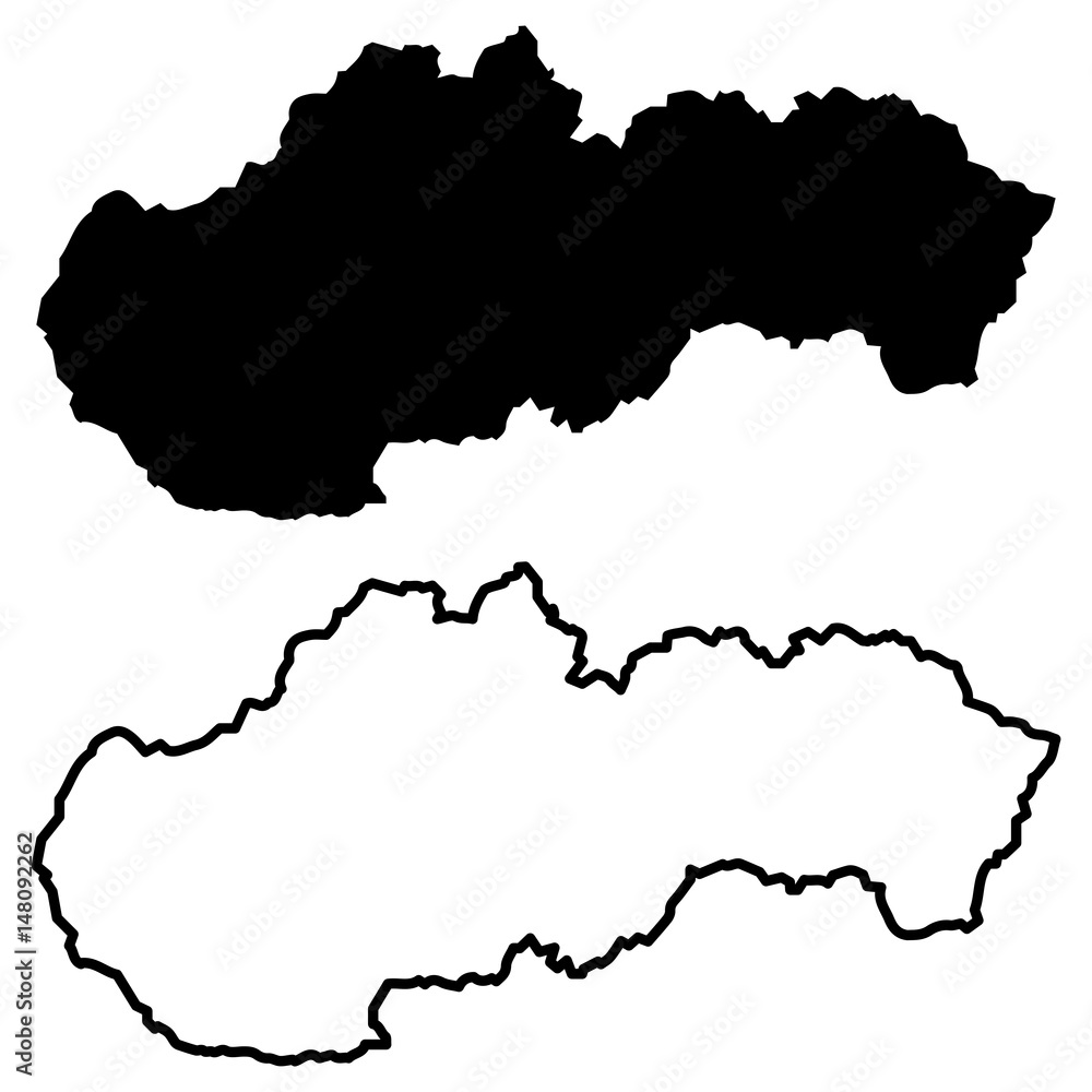 Slovakia map vector illustration, scribble sketch Slovakia