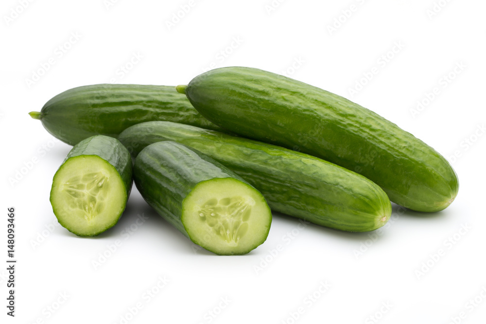 Eco cucumber on white background. Fresh vegetables. Eco cucumber on white background. Fresh vegetables.