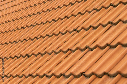 Roof tiles on the roof of an old building