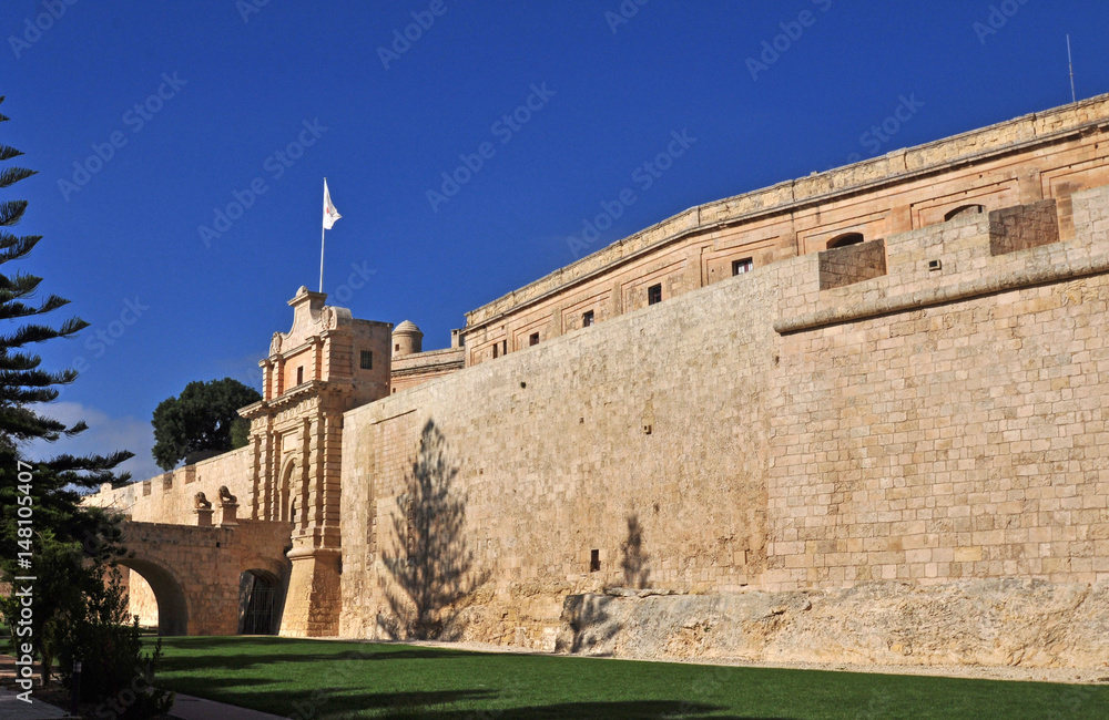 City walls and gate at Mdina, Malta 3