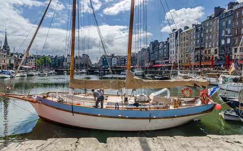 Man cleaning his Ship in Honfleur.