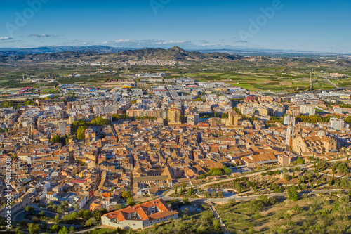 Xativa Aerial townscape in Valencia Region, Spain