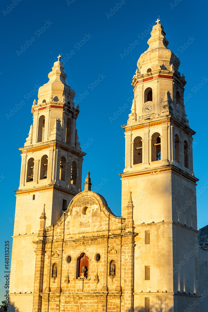 Campeche Cathedral Golden Hour