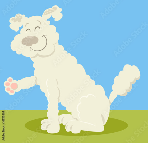 white poodle dog cartoon