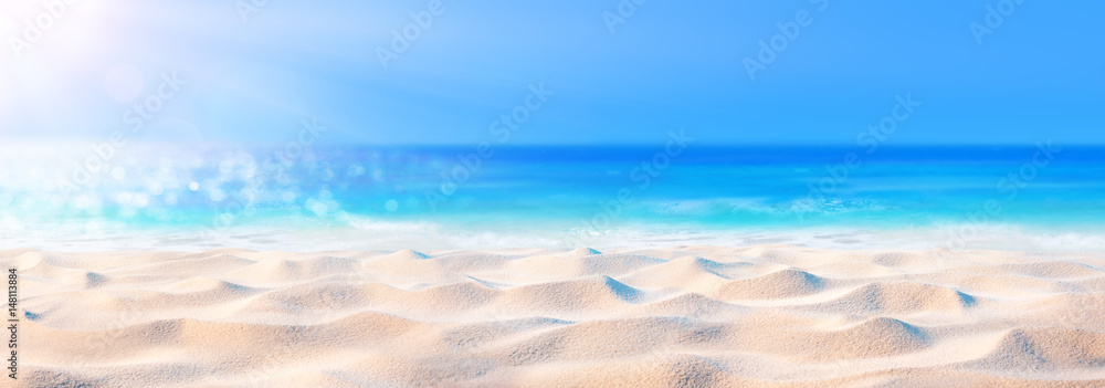 Beach Background - Beautiful Sand And Sea And Sunlight 