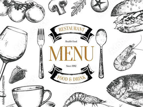 Print op canvas Restaurant menu design