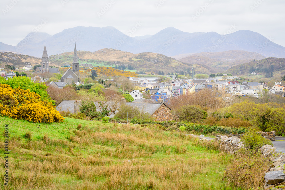 Irish  rural town at connemara national park, Ireland