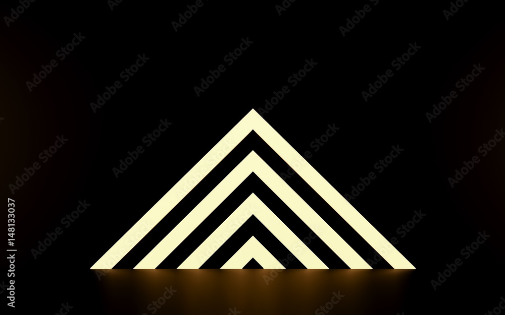 Abstract gold and black geometrical background.3D render