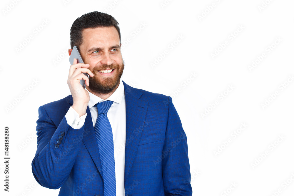 business, technology and people concept, happy businessman with smartphone business, technology and people concept, happy businessman with smartphone