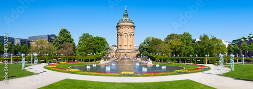 Obraz na płótnie Mannheim Panorama mit Wasserturm 