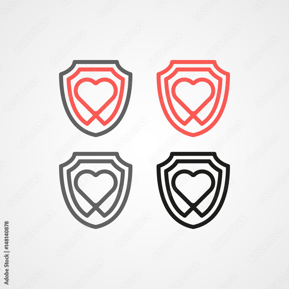 love protection logo with heart icon and various color