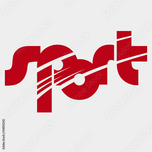  'Sport' text. Modern, playful and dynamic vector design.