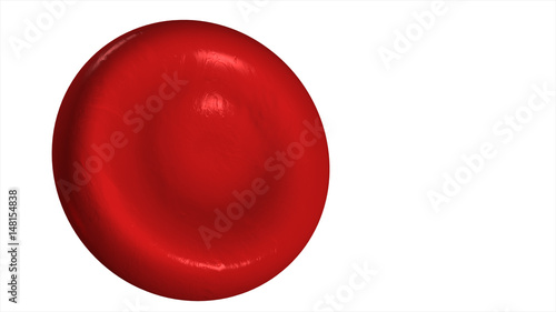 Foto Illustration of a red blood cell isolated on a white background