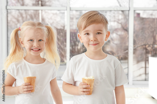 Cute little children eating...
