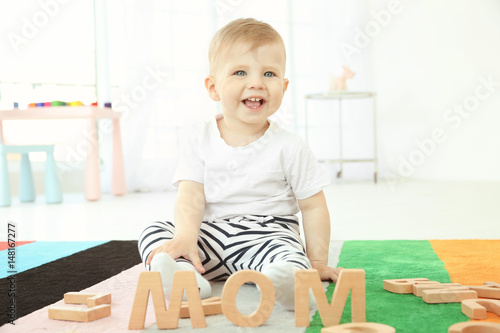 Cute little child and word ...