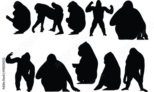 Gorilla Silhouette vector illustration photo