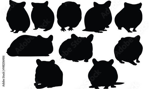 Hamster Silhouette vector illustration