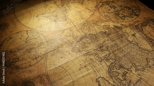 Close up of a vintage old map 
