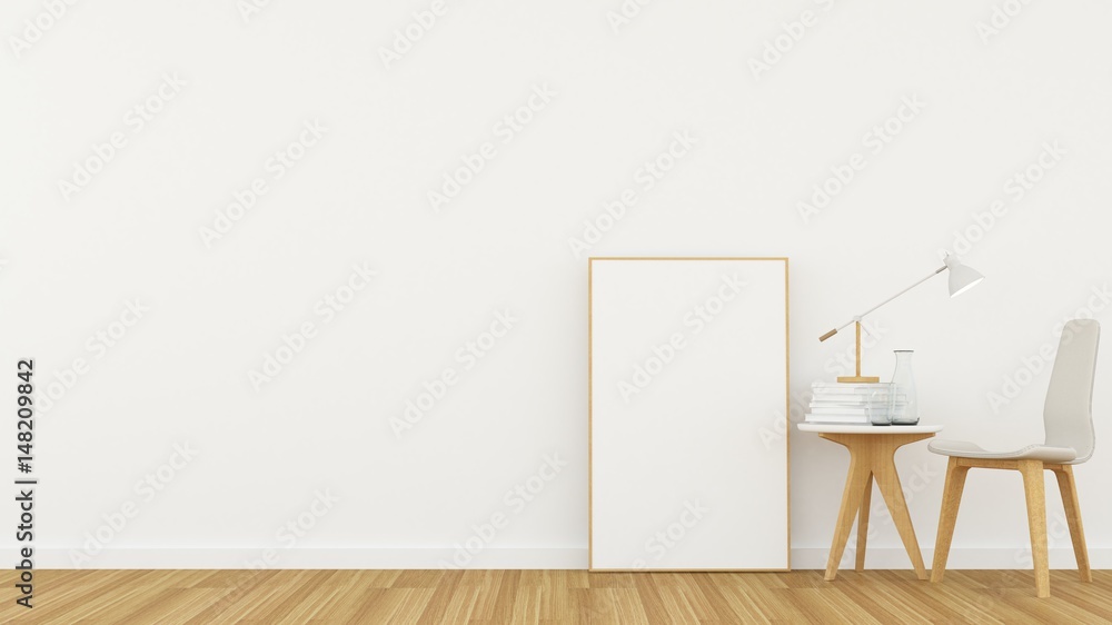 Fototapeta premium The interior living minimal and work space in condominium 