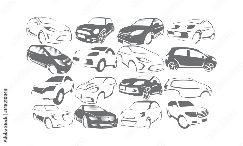 Fototapeta Zestaw kolekcja logo samochodu