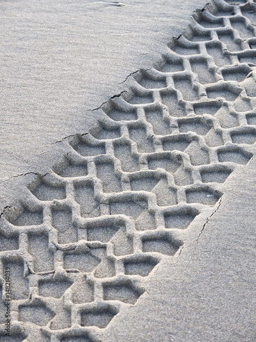 Tyre tracks in sand